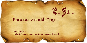 Mancsu Zsadány névjegykártya